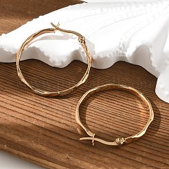 Серьги-кольца из нержавеющей стали 304 с ионным покрытием (IP)&nbsp;EJEW-L215-29G