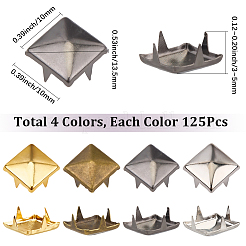 500 шт. 4-х цветные латунные шпильки-заклепки&nbsp;KK-SP0002-54