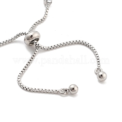 Прямоугольные и плоские круглые браслеты-слайдеры из латуни с прозрачным фианитом BJEW-YWC0002-01P