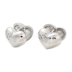 Серьги-кольца из латуни с прозрачным фианитом EJEW-Q016-07P