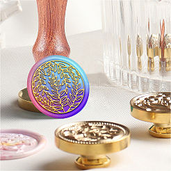 Латунная восковая печать штамп с ручкой&nbsp;AJEW-WH0184-1116