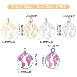 18 шт. подвески из нержавеющей стали 201 двух цветов&nbsp;STAS-DC0003-05
