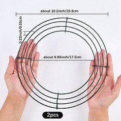 2 шт. круглые железные рамки для венков&nbsp;AJEW-SP0002-94