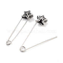 Серьги-кольца из хирургической нержавеющей стали Star 316 с английскими булавками для женщин EJEW-Z050-31A-AS