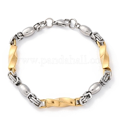 201 браслет-цепочка из нержавеющей стали с византийским узором BJEW-B078-165GP