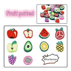 100шт 10 стильные бусины из полимерной глины ручной работы набор CLAY-YW0001-55