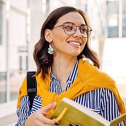 2 пара серег-подвесок из дерева с односторонним принтом в виде книги EJEW-AN0002-74