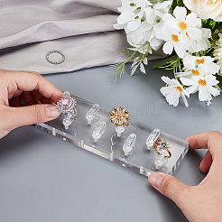 Подставки для ювелирных изделий из акрила с 8 слотом&nbsp;ODIS-WH0061-75