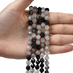 Натуральный турмалированный кварц / черный рутиловый кварц G-Z119-A15-02