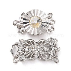 Латунь кубического циркония коробка застежками KK-P094-01-RS