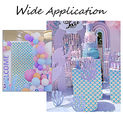 Ткани из полиэстера с рисунком рыбьей чешуи DIY-WH0304-508B