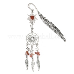 Закладки из натурального южного красного агата и сердолика AJEW-JK00373