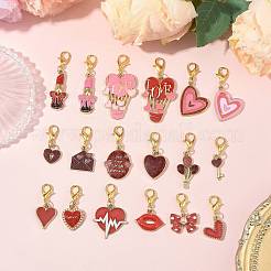 Подвесные украшения из эмали из сплава 12 шт.&nbsp;HJEW-FS00078-02