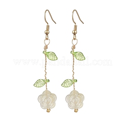 Цветок стекло болтающийся серьги&nbsp;EJEW-JE06445-02
