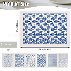 6 шт. 6 стиля бумажных керамических наклеек&nbsp;DIY-SD0002-09B