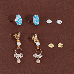 4 пара 2 цветов 925 гайки из стерлингового серебра STER-BBC0007-58