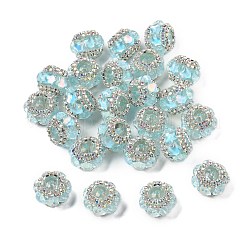 Акриловые бусины-рондели со стразами OACR-S048-02B