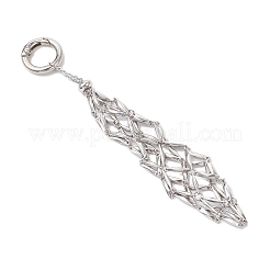 Подвесной мешочек из нержавеющей стали 304 в технике макраме с пустым держателем для камней&nbsp;AJEW-JB01414-02