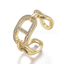 Регулируемые латунные кольца микро манжеты из прозрачного циркония ZIRC-Z002-21G