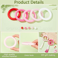 60 шт. 10 стиля круглые с кольцом силиконовые фокусные бусины&nbsp;SIL-PH0001-25