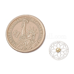 Подвески-коннекторы в виде полых цветов из латуни и АБС-пластика&nbsp;PALLOY-JF04788