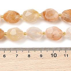 Нити натуральных желтых гематоидных кварцевых бусин G-P541-A01-10