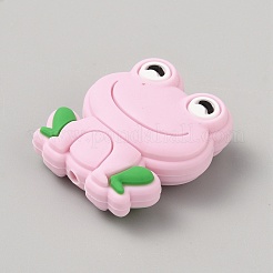 Экологичные силиконовые фокусные бусины в форме лягушки&nbsp;LS-SIL-WH0006-29H