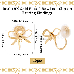 Латунные клипсы серьги&nbsp;KK-BBC0022-20