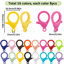 128 шт. 16 цвета пластиковые застежки в виде когтей лобстера&nbsp;KY-SC0001-74