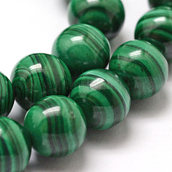 Природные малахит пряди из бисера&nbsp;G-O143-10-10mm