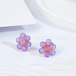 Матовые прозрачные стеклянные бусины&nbsp;FGLA-NB0001-02