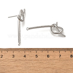 Стойка покрытие латунь микропаве кубический цирконий гвоздики серьги фурнитура&nbsp;EJEW-H143-01P