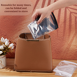 10шт. 2-х цветные пластиковые черные и белые дождевики AJEW-CP0007-88