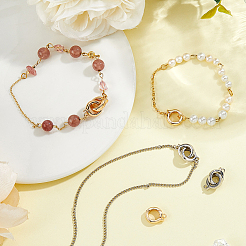 4 шт. 2-х цветные латунные застежки с двойным изгибом FIND-FH0010-40