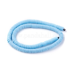 Плоские круглые бусины из глины ручной работы полимерные&nbsp;CLAY-R067-6.0mm-36