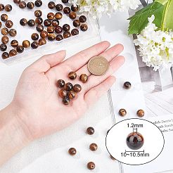 Сорт аб натуральный тигровый глаз круглые бусинки пряди G-OC0001-78B