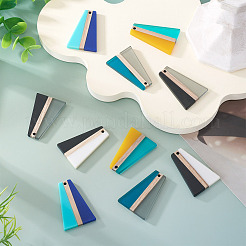 10шт 5 цвета подвески из смолы и дерева&nbsp;RESI-TA0004-50