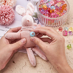 200 шт. 4 стильных прозрачных акриловых пуговиц с 1 отверстиями TACR-PJ0001-04