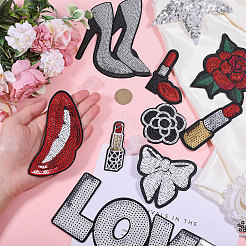 12 шт. 11 стиля цветочных компьютерных вышивок с термонаклейками/пришивными нашивками&nbsp;PATC-CA0001-34