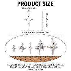 100 шт. 5 стиля полые подвески из сплава в тибетском стиле&nbsp;FIND-CJ0004-41