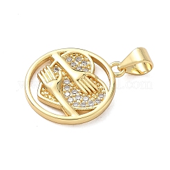 Латунные микропаве прозрачные подвески с фианитом KK-A273-26G