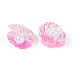 Прозрачная смола и искусственный жемчуг кабошоны CRES-T025-13M