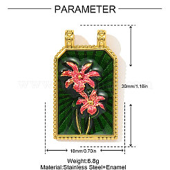 Подвески из нержавеющей стали 304 с эмалью&nbsp;STAS-OY003-83G