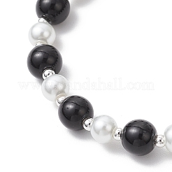 Стеклянные жемчужины круглые бусины браслеты для женщин&nbsp;BJEW-JB11958