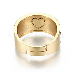 Регулируемые латунные кольца с прозрачным кубическим цирконием RJEW-T016-16G-NF