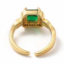 Квадратное открытое кольцо-манжета с кубическим цирконием&nbsp;RJEW-H101-16G