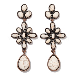 Серьги-гвоздики из сплава синтетической бирюзы&nbsp;LS-EJEW-U053-06R