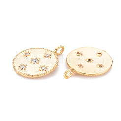 Латунные микропаве прозрачные подвески с фианитом&nbsp;KK-S356-541G-NF