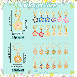 2 набор из 2-х цветочных маркеров для фиксации стежков из полимерной глины и эмали ручной работы HJEW-NB0002-09