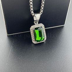 Модные ожерелья с подвесками из нержавеющей стали 304 со стразами&nbsp;FH6785